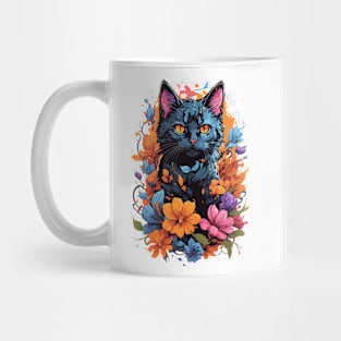 cat in flowers Mug